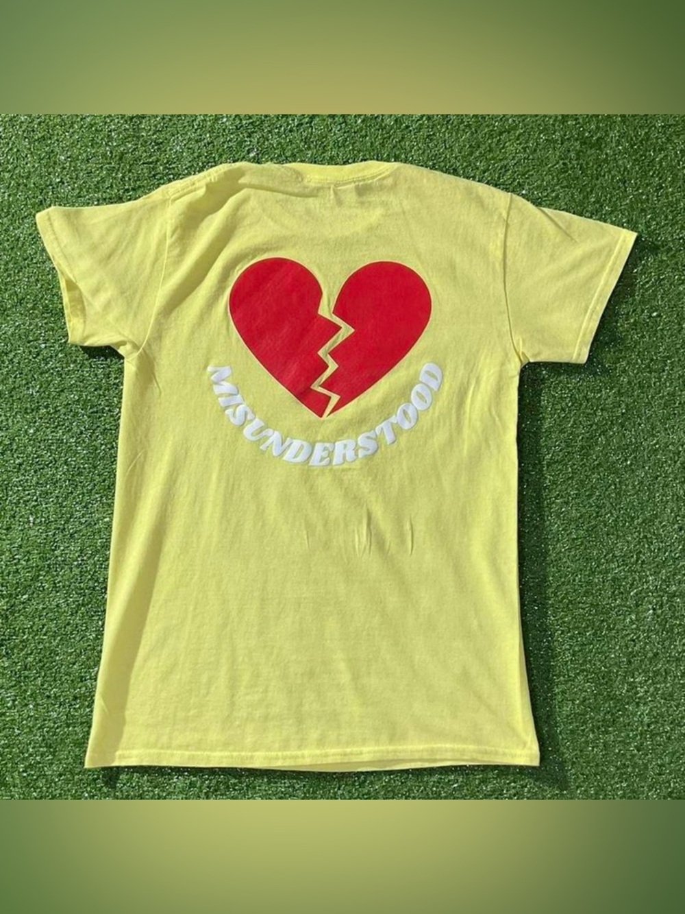 Misunderstood Broken Heart Gildan Yellow Graphic Tee